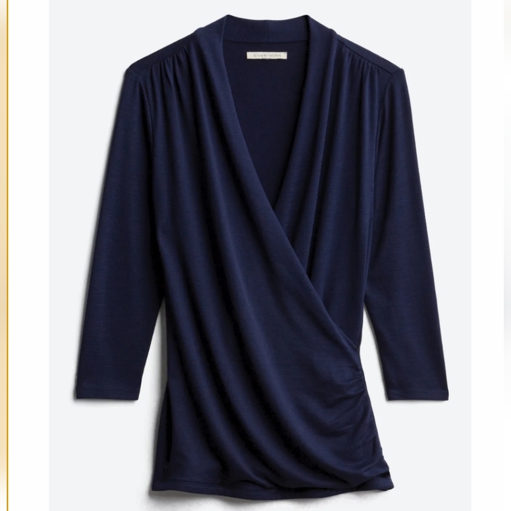 41 HAWTHORNHenri Surplice Wrap Ruched Knit Top